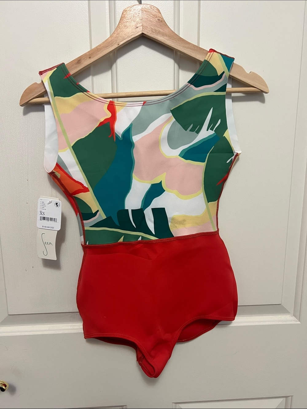 Seea Women’s Floral-Print One-Piece Swimsuit in Red and Multicolor